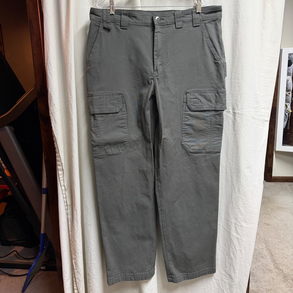 Duluth Trading Co Flex Fire Hose Cargo Work Pants Gray Mens Straight Leg